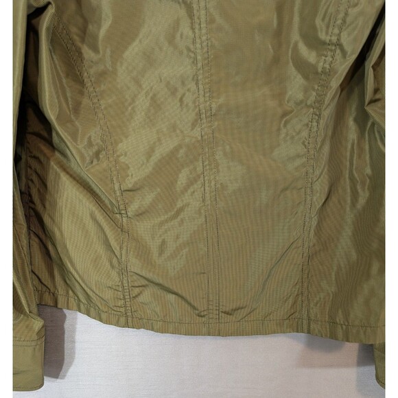 CLAUDIA EV Women's Size MEDIUM Shiny Olive Green Rain Jacket/Coat Windbreaker - Picture 13 of 16